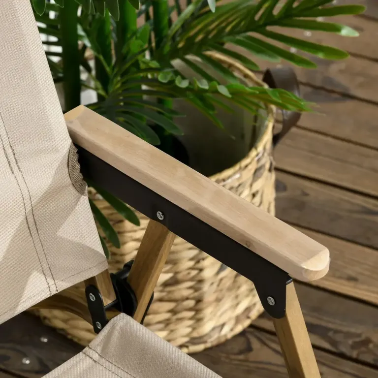 Campingstol Trädgårdsstolar Set 2 Hopfällbar Khaki