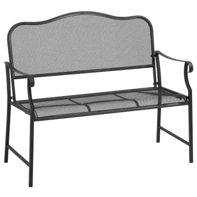 Trädgårdsbänk i Metall 2 Personer 113 x 58 x 98 cm