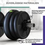 Hantelset 2 i 1 med Skivstång och Hantlar för Hemmaträning med Halkfria Grepp Ergonomisk och Hållbar Grön och Svart Plast och Stål 20 kg