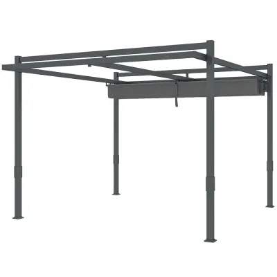 Pergola Trädgårdspaviljong med Skjuttak Grå 3,5 x 3 m