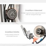 2-i-1 Motionscykel med Träningsband, Hopfällbar X-Bike med LCD-Display, Kompakt Träningscykel för Hemmafitness, Svart/Grå, 97 x 51 x 115 cm