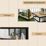 Serveringsvagn Stabil Svart Natur Metall för Trädgård och Uteplats i Industriell Design med Krokar och Hyllplan för Grill 107 x 65 x 80 cm