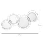 Väggdekoration Spegelset Silver av Metall och Glas för Vardagsrum Set med 3 Runda Speglar