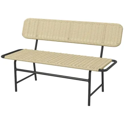 Trädgårdsbänk i Konstrotting för 2 Personer 132 cm, Khaki