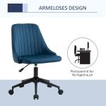 Ergonomisk Kontorsstol i Blått Tyg, Justerbar Snurrstol för Vardagsrum och Kontor, Bekväm Arbetsstol i Modern Design, Blå