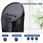 Piedestalfläkt 45 W Tornfläkt Tyst 3 Nivåer 70° Svängning ABS för Behaglig Kylning Svart Ø27 X H75 Cm