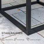 Växtställ Växtpallar Svart av Metall för Trädgård och Balkong Set med 2 Blomsterställ Skandinavisk Design Stålben