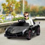 Elbil Barnbil Lamborghini Svart av Plast och Metall för Barn 3-6 År med Fjärrkontroll och Bluetooth Musikfunktion max 30 kg