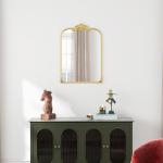 Väggspegel Badrumsspegel Guld av Metall och Glas för Vardagsrum Barockstil Dekorativ Spegel med Ram 60 x 87 cm