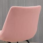 Matsalsstolar Köksstolar Set om 2 Rosa av Sammet och Stål för Vardagsrummet Retrodesign Stol med Ryggstöd
