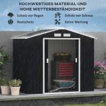 Redskapsbod Stabil Mörkgrå Metall för Förvaring i Trädgården med Skjutdörrar för Redskap och Verktyg 2,13 x 1,30 x 1,85 cm