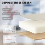 Kontorsstol med Fotstöd Beige Konstläder för Hemmakontor Ergonomisk Skrivbordsstol Höj- och Sänkbar Rullbar