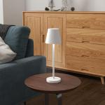 Bordslampa Sänglampa Vit av Metall för Vardagsrummet Uppladdningsbar USB Lampa med 3 Ljusfärger Pekbrytare Bärbar