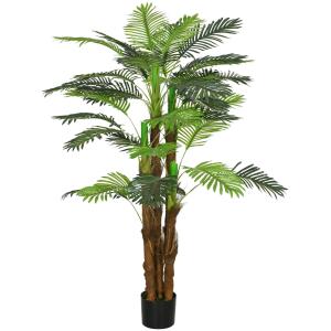 Konstgjord Växt Palm Grön av Plast för Inomhus och Utomhusbruk Konstträd med 36 Grenar 160 cm