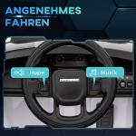 Barnelbil Elbil Vit av Plast för Barn 3-6 År 12V Fordon med 2,4G Fjärrkontroll och Musik 3-5 km/h
