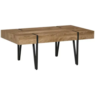 Industriellt Soffbord Svart + Brun 105 x 60 x 42 cm