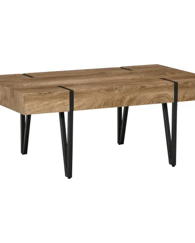 Industriellt Soffbord Svart + Brun 105 x 60 x 42 cm