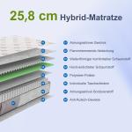 Ergonomisk Madrass 90x200 cm, 25,8 cm Hög, 7-zoners med Avtagbart Tvättbart Överdrag