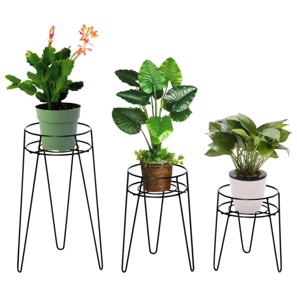 Blomställ i Metall 3-Pack Dekorativa Växtställ 16 Cm