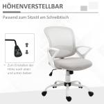Kontorsstol, Skrivbordsstol med Hjul, Ergonomisk, Höj- och Sänkbar, Grå
