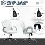 Ergonomisk Kontorsstol med Armstöd och Vadderat Ryggstöd, Vit