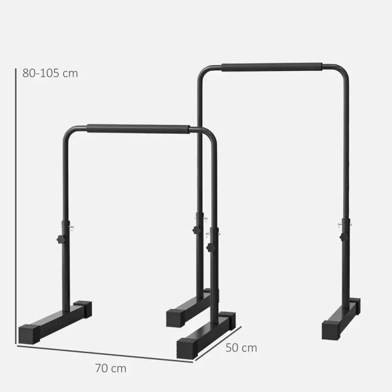 Dip Station Träningsredskap Svart av Stål för 80-100 cm