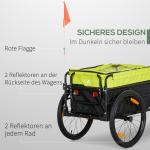 Lastvagn Cykelvagn Gul av Oxford Tyg och Metall för Cykelturer 2-i-1 Vagn med Broms och Förvaringsväska 40 kg 130 x 64 x 103 cm