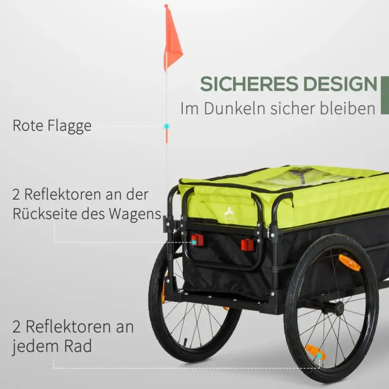 Cykelkärra och Transportvagn 130x64x103 cm, Gul och Svart