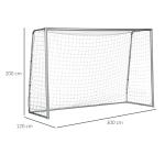 Fotbollsmål Träningsmål Grå av Stål och PE Mesh för Barn och Vuxna Mål för Fotbollsträning i Trädgård 300 x 120 x 200 cm