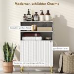Badrumsskåp Golvmodell Vit MDF med Hyllor för Badrum Soft Close-dörrar Modern Design Förvaring med Öppna Fack