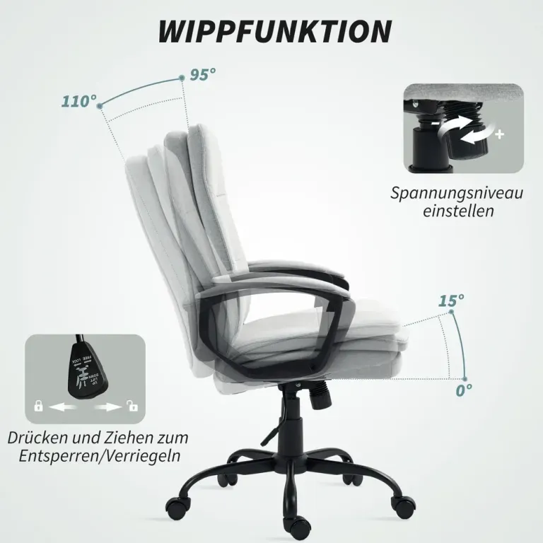 Kontorsstol Ergonomisk Snurrstol Grå