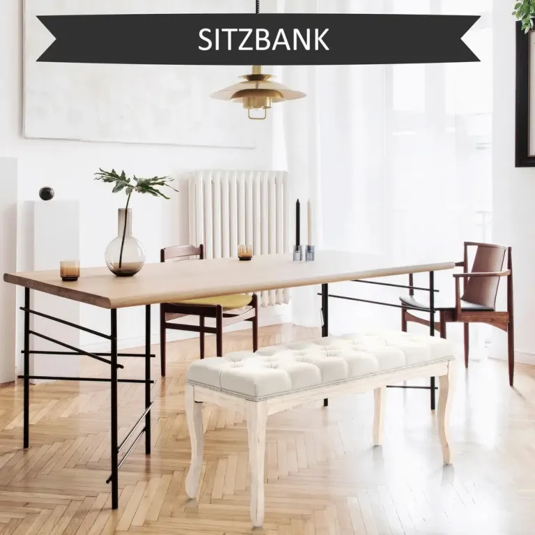 Stoppad Sittbänk Sängbänk med Träben för Sovrum & Hall