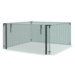 Trädgårdsnät Insektsskyddsnät Grön av Stål och Nät för Trädgård och Terrass Vindtätt Skyddsnät med Dragkedja 1,25 x 1,25 m