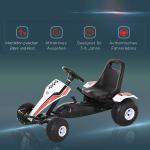 Gokart för Barn Trampbil med Pedal och Bromsar Stål för 3-8 År Vit 104 X 66 X 57 Cm