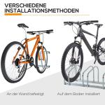 Cykelställ för 6 Cyklar, Robust Parkeringsställ för Golv eller Vägg, Väderbeständig Förvaring av Cyklar, Silver, 179 x 33 x 27 cm