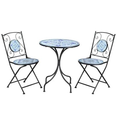 Bistroset i Metall 2 Personer Kompakt Balkonggrupp 61 cm