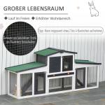 Smådjursbur Dvärgkaninbur med Asfalttak Dubbeldäckare Gran Mörkgrå och Vit 204 X 45 X 80 Cm