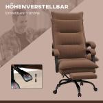 Kontorsstol med Massage- och Värmefunktion samt Fotstöd, Justerbar, upp till 120 kg, Brun