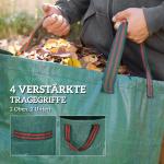 Trädgårdspåse Avfallssäck Set med 3 Grön av Plast för Trädgårdsavfall Vattentät Lövpåse med Handtag 120 l