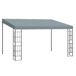 Pergola med Justerbart Tak, Modern Trädgårdspaviljong i Metall, Skapar Skugga och Rumskänsla på Uteplatsen, Grå, 4 x 3 m
