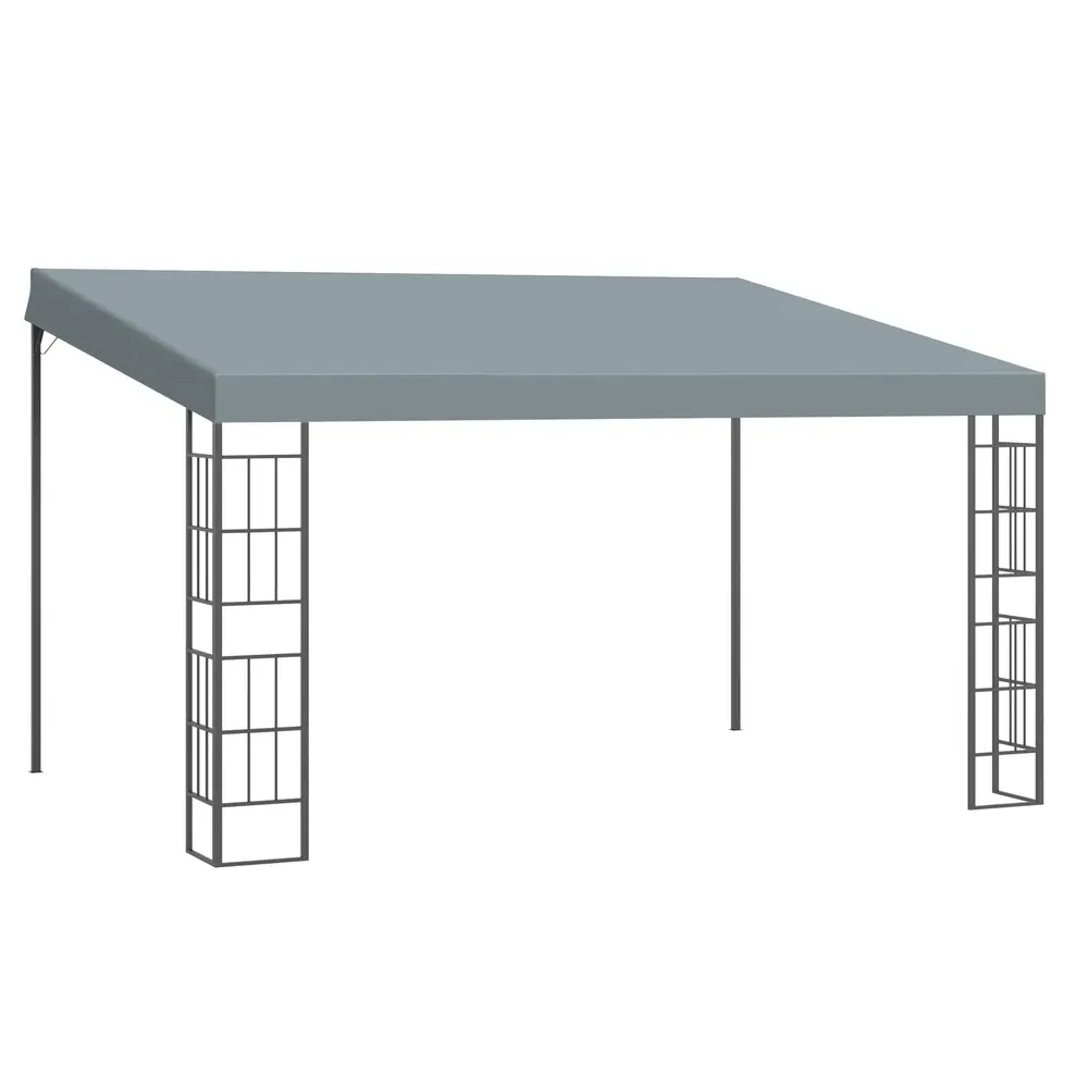 Pergola med Tak Trädgårdspaviljong i Metall 4 x 3 M