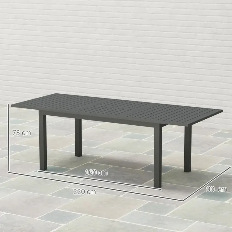 Trädgårdsbord Förlängt Aluminium 160/ 220x90 cm