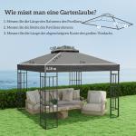 Reservtak till Paviljong med Dräneringshål och UPF30+ Skydd för Trädgård Hållbar och Vattenavvisande Mörkgrå Polyester 3 x 3 m