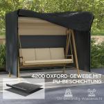 Skyddsöverdrag för Trädgårdsgunga Svart av Oxford Tyg för Utemöbler Vattentätt med UV-Skydd Hållbart 220 x 125 x 172 cm