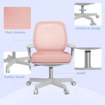 Ergonomisk Kontorsstol med Vridfunktion, Höjdjusterbar, Rosa, 55 x 48 x 82,5–94,5 cm