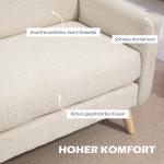 2-sits Soffa, Bekväm, Beige, 134 x 71 x 82 cm