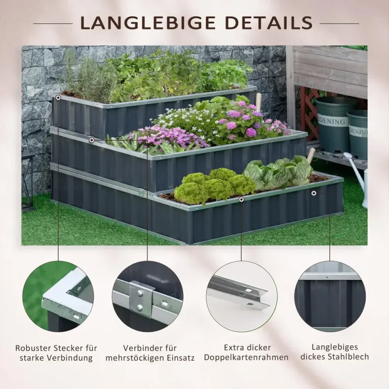 Upphöjd Odlingskrage Planteringslåda med Spaljé Trä