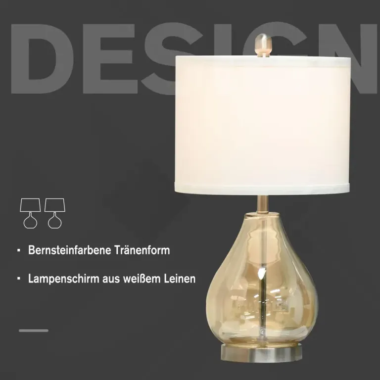Bordslampa med Lampskärm Set om 2 Vit 30 x 56 cm