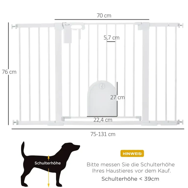 Hundgrind för Dörröppning 131 x 76 cm