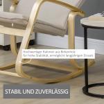 Gungstol i Tyg med Trämedar, Bekväm Relaxstol för Vardagsrum, Modern Design med Gungfunktion, Grå, 67 x 95 x 95 cm, 120 kg